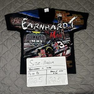 Vintage Dale Earnhardt Shirt Mens Medium Black Chase Racing AOP Nascar Brickyard